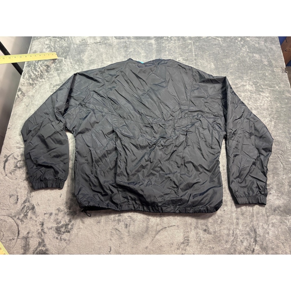 Vintage Nike Jacket Mens Large Black Teal 1/2 Zip Colorblock Windbreaker 90s - Picture 9 of 16